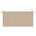 vidaXL Banc de jardin avec coussin beige 112 cm Bois de teck massif