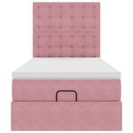 vidaXL Cadre de lit ottoman avec matelas rose 100x200 cm velours