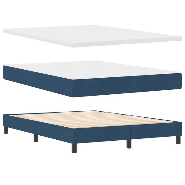 Lit box spring vidaXL avec matelas bleu 160x200 cm en tissu