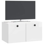 vidaXL Meuble TV mural 59 5 x 31 x 30 cm Blanc brillant