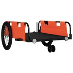 vidaXL Remorque de vélo orange et noir tissu oxford et fer