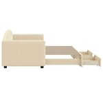 vidaXL Lit de jour avec gigogne et tiroirs sans matelas crème 80x200cm