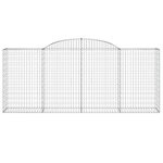 vidaXL Paniers à gabions arqués 17 Pièces 300x50x120/140 cm fer galvanisé