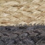vidaXL Tapis fait à la main Jute avec bord gris foncé 90 cm
