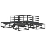 vidaXL Ensemble de canapé de jardin avec coussin 6 Pièces Noir Aluminium