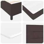 vidaXL Lit à ressorts avec matelas Marron foncé 120 x 190 cm tissu