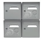 Pack de 4 boîtes aux lettres 1 porte - 2x "Paris est belle" - 2x "Gris souris"