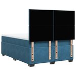 vidaXL Sommier à lattes de lit et matelas bleu 140x190 cm velours