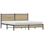 vidaXL Cadre de lit en métal sans matelas chêne sonoma 160x200 cm