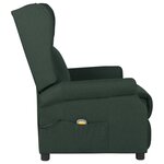 vidaXL Fauteuil de massage Vert foncé Tissu