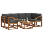 vidaXL Ensemble de canapés d'extérieur 7 Pièces Naturel et Anthracite