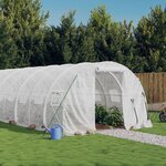 vidaXL Serre avec cadre en acier blanc 66 m² 22x3x2 m