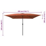 vidaXL Parasol de jardin Rouge  Noir 295 x 295 x 245 cm