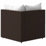 vidaXL Canapés d'angle de jardin et coussins2Pièces marron résine tressée