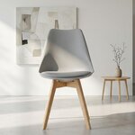 Chaise Grise avec Pieds en Bois