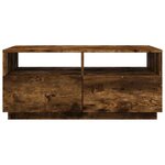 vidaXL Table basse avec lumières LED chêne fumé 90x49x40 cm