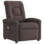 vidaXL Fauteuil de massage inclinable Marron foncé Tissu