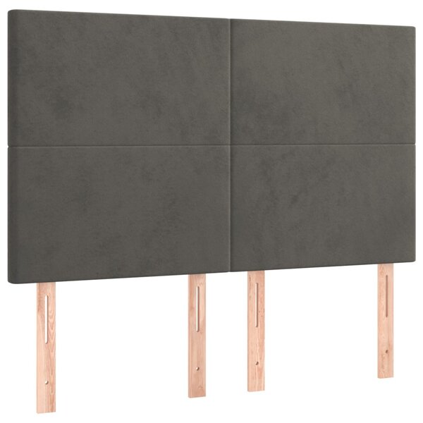 vidaXL Tête de lit Gris foncé 144 x 5 x 118/128 cm Velours