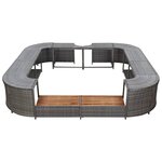 vidaXL Cadre de spa carré gris 268x268x55 cm résine tressée