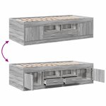 vidaXL Lit de jour avec tiroirs sans matelas sonoma gris 100x200 cm