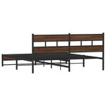 vidaXL Cadre de lit en métal sans matelas chêne marron 193x203 cm