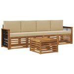 vidaXL Ensemble de canapés d'extérieur 5 pc Naturel et Beige