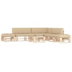 vidaXL Salon de jardin palette 6Pièces avec coussins Bois de pin imprégné