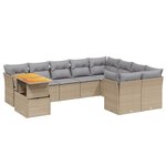 vidaXL Salon de jardin avec coussins 10 Pièces beige résine tressée