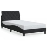 vidaXL Cadre de lit avec LED sans matelas noir 100x200 cm velours
