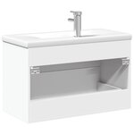 vidaXL Armoire lavabo de salle de bain avec bassin intégré blanc