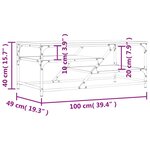vidaXL Table basse noir 100x49x40 cm bois d'ingénierie
