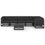 vidaXL Salon de jardin 7 Pièces avec coussins Bois de pin massif