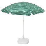 EZPELETA Parasol inclinable Bora - Ø 160 cm - Rayé vert et blanc Socle non inclus