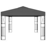 vidaXL Tonnelle avec guirlande lumineuse à LED 3x4 m Anthracite Tissu