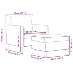 vidaXL Fauteuil avec repose-pied Jaune clair 60 cm Tissu