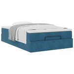 vidaXL Cadre de lit ottoman avec matelas bleu foncé 120x200 cm velours