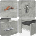 vidaXL Cadre de lit avec rangement avec tiroir Gris béton 200 x 200 cm