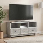 vidaXL Meuble TV Gris béton 102 x 34 5 x 50 cm Bois d'ingénierie