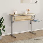 vidaXL Bureau d'artisanat chêne sonoma et gris 110x53x(58-87) cm