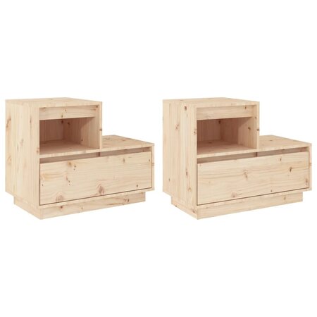 vidaXL Tables de chevet 2 Pièces Gris 60x34x51 cm Bois de pin solide