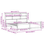 vidaXL Lit bibliothèque sans matelas 200x200 cm bois massif de pin