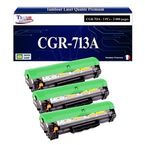 T3AZUR -3x Toners compatibles avec Canon 713 (1871B002) pour Canon LBP-3250  LBP3250