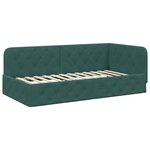 vidaXL Cadre de lit d'angle Vert foncé 90 x 190 cm Velours