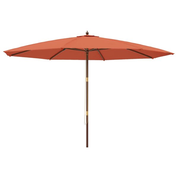 vidaXL Parasol de jardin avec mât en bois terre cuite 400x273 cm