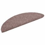 vidaXL Tapis d'escalier auto-adhésifs 20 pièces 56 x 17 x 3 cm Marron clair Demi-rond