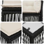 vidaXL Ensemble de canapé de jardin 13 pc Noir polyrotin