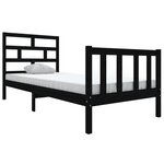 vidaXL Cadre de lit sans matelas noir bois massif 100x200 cm