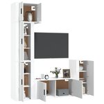 vidaXL Ensemble de meubles TV 5 Pièces Blanc Bois d'ingénierie