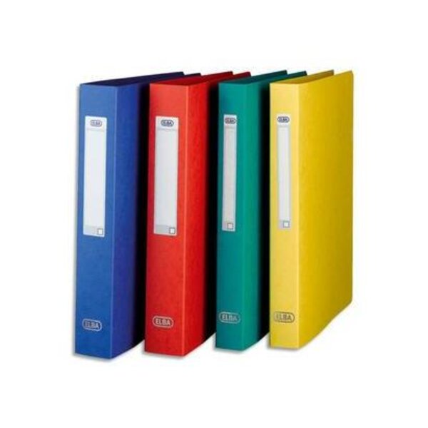 Lot de 10 Classeurs en carte lustrée 7/10e à 2 anneaux de 25 mm coloris assortis ELBA
