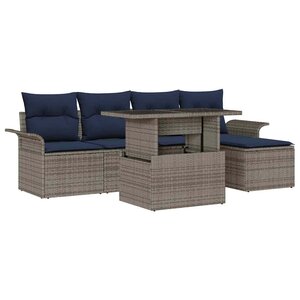 vidaXL Ensemble de canapé de jardin 6 pc Gris